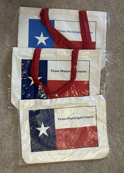 Three Medium Canvas Totes With Printed Logo