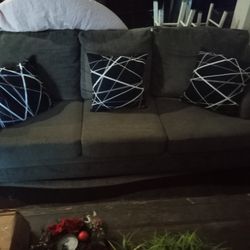 Comfortable Grey Couch With Pillows