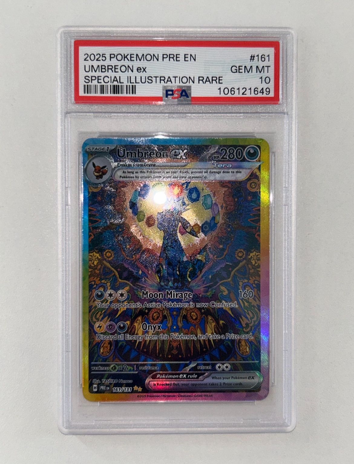 Umbreon EX 161/131 Sv Prismatic Evolutions SIR PSA 10 GEM MINT