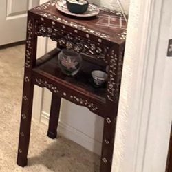 Chinese mother-of-pearl inlaid side table