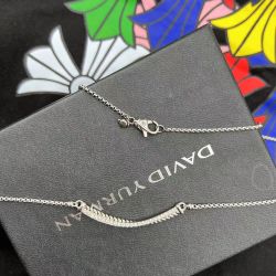 David Yurman Crossover Bar Pendant Necklace 17" Sterling Silver