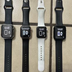 FIRM PRICE - 4 Apple Watches, 3 Brand New USB C Fast Chargers/One USB 3.0 Charger, 8 Cases/Screen Protectors, Extra Band