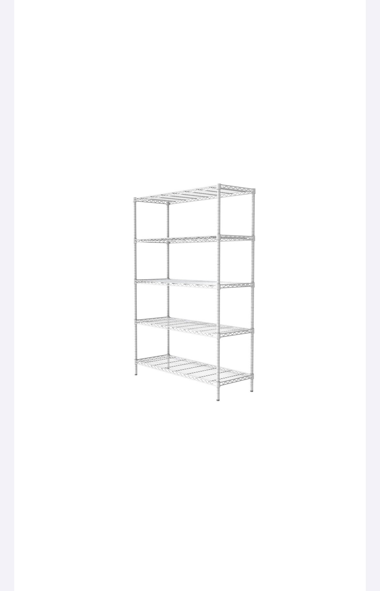 5 Tier white Metal Utility Shelving 47.7in in*18in D*72 In