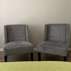 2 Gray Accent Chairs