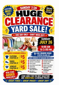 🏡🛍️ Starting NOWTODAY SUNDAY 7/26 HUGE CLEARANCE YARD SALE! 240 MANOR RD🛍️🏡