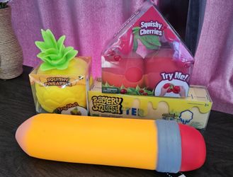 Pineapple, Cherries, Pencil squishys