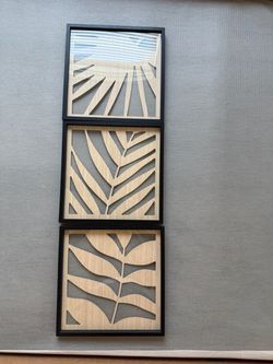 3-Piece Botanical Wood Cutout Wall Art Set