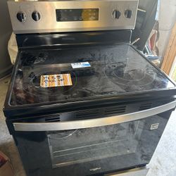 New Whirlpool Stainless Steel Glass Top Stove 