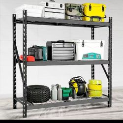 Garage Shelving Heavy Duty 72"H x 77"L, 6000LBS Capacity, Adjustable 3 Tier Metal Shelving for Garage Storage, Easy Assembly, 