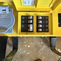Southwire X-TREME BOX, a portable power distribution center used for construction sites or temporary power needs. 