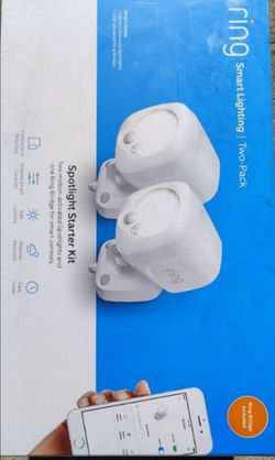 Ring
White Smart Lighting Motion Activated Outdoor Integrated LED Spot Light Battery 2-Pack with Smart Lighting Bridge White$40...Firm On Price Brand