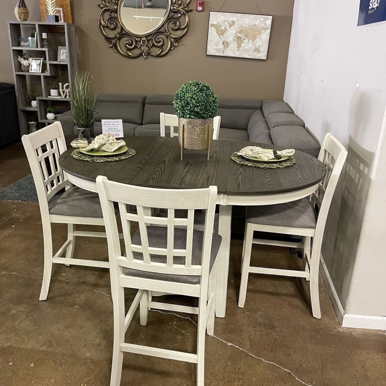 Dining Set Table With 4 Chairs & Bench