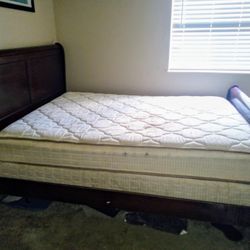 Queen Size Bed With Mattress And Box Spring