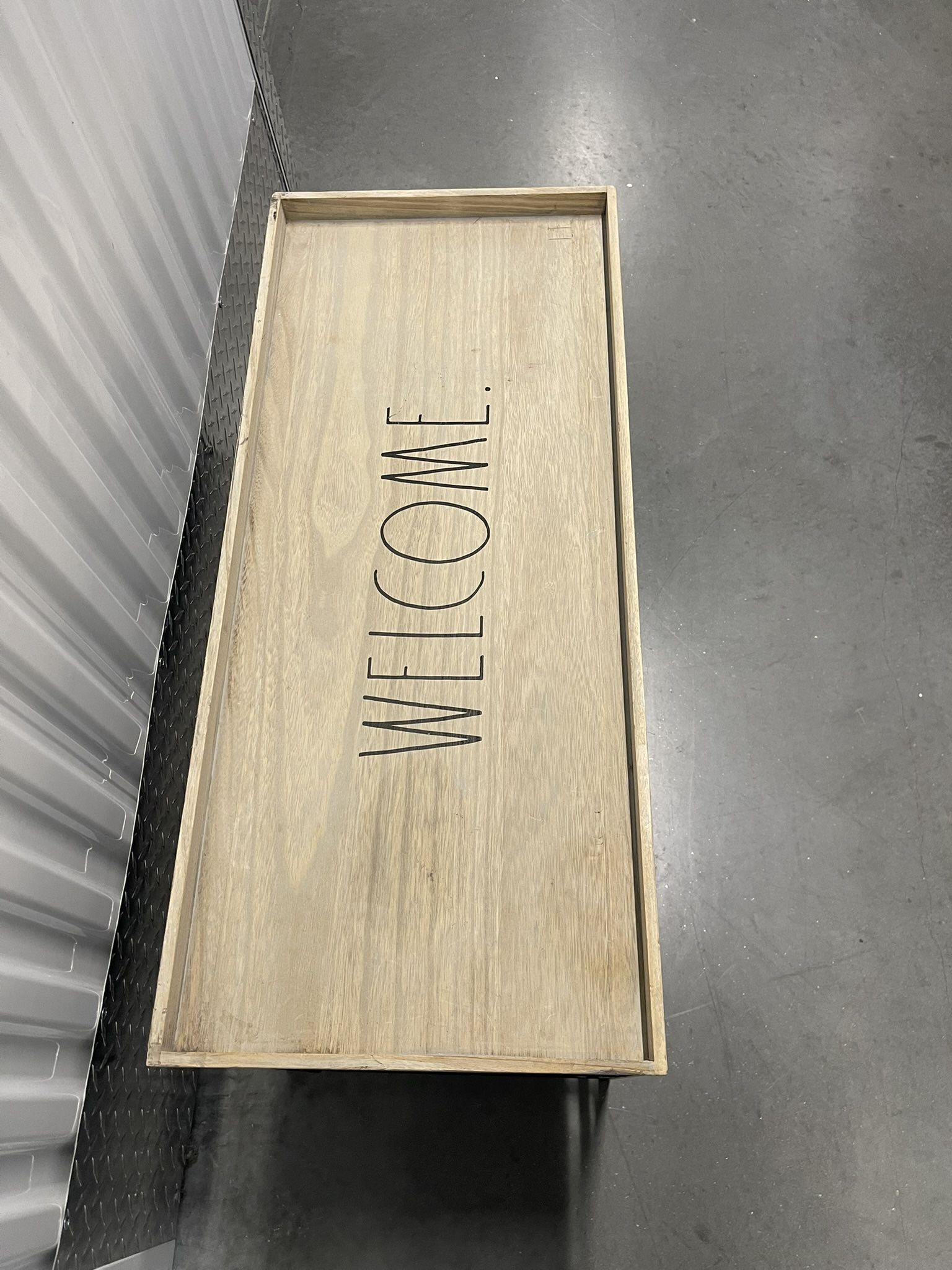 Wood And Metal Entryway Shoe rack