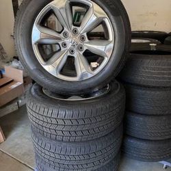 Brand new factory dodge 6 lug wheels and tires 275/55/20