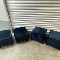 Small Bule Velvet Stools