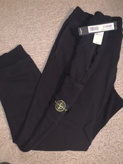 Stone island black fleece jogger pants 2XL new