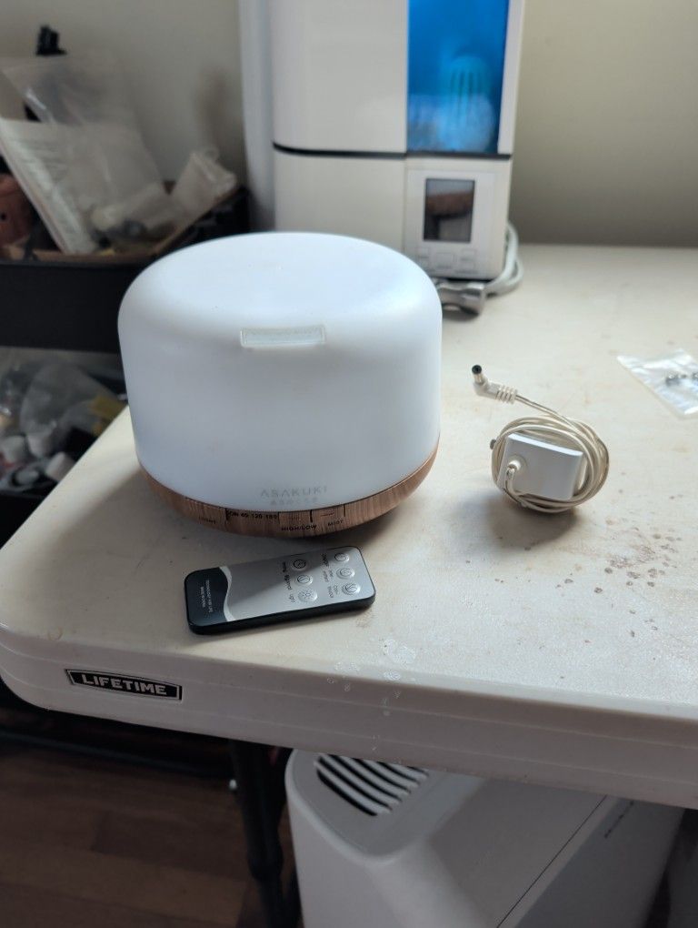 ASAKUKI Essential Oil Diffuser 500ml, Ultrasonic Aromatherapy Humidifier with Remote Control, 7 LED Colors, Timer & Auto-Off, Large Room Diffuser