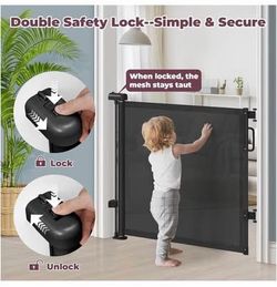 Cideny Retractable Baby Gates - 2 Pack, 55" Wide Mesh