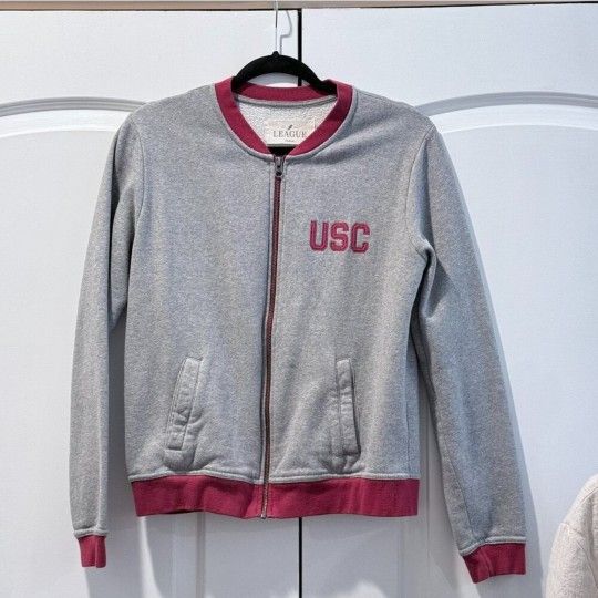 Women's USC Grey/Red Zip-up Jacket