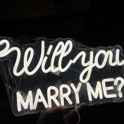 Will You Marry Me Neon Sign White Marry Me Light Up Letters USB Powered for Proposal Decorations LED Lights 