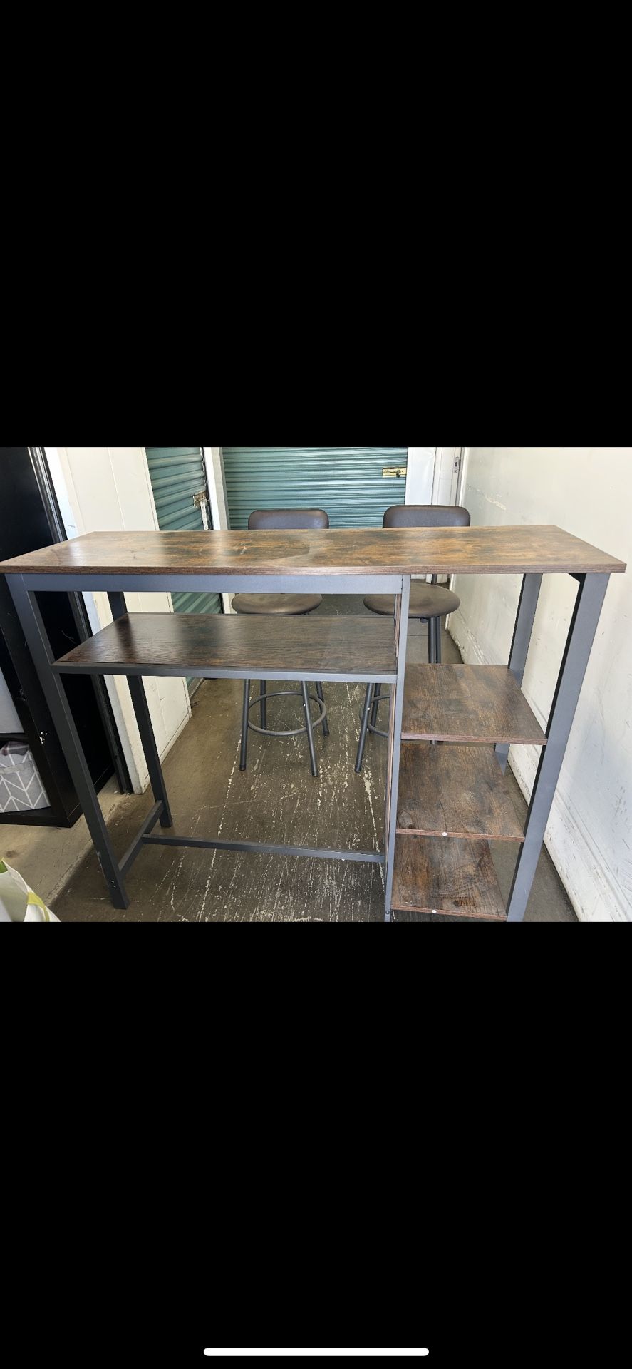 Kitchen Bar Height Table With Two Stools