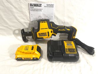 Brand new DeWalt atomic model 20V brushless compact reciprocating saw tool set.