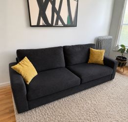 dark charcoal/black sofa