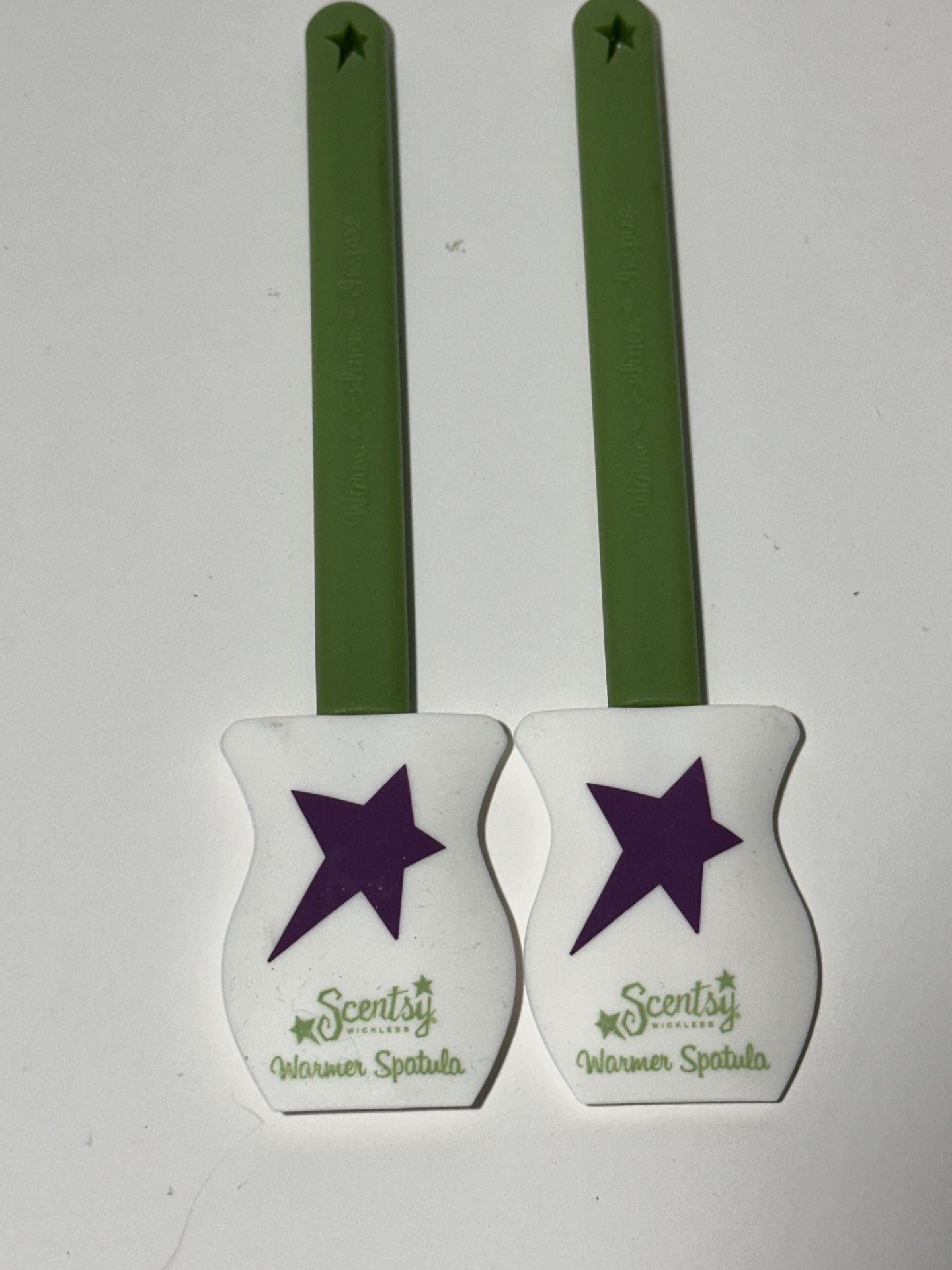 Scentsy warmer spatula scraper wax removal tool purple green 7" long $5 each