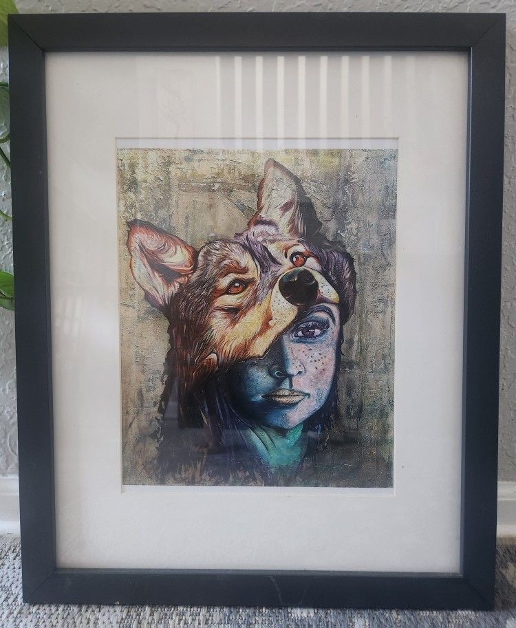 Human And Wolf Art Painting