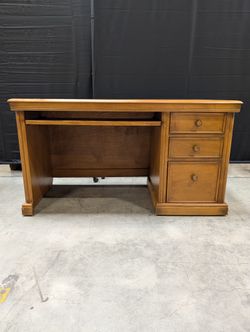 Martin Furniture Classic Brown Wood Office Desk with Three Storage Drawers