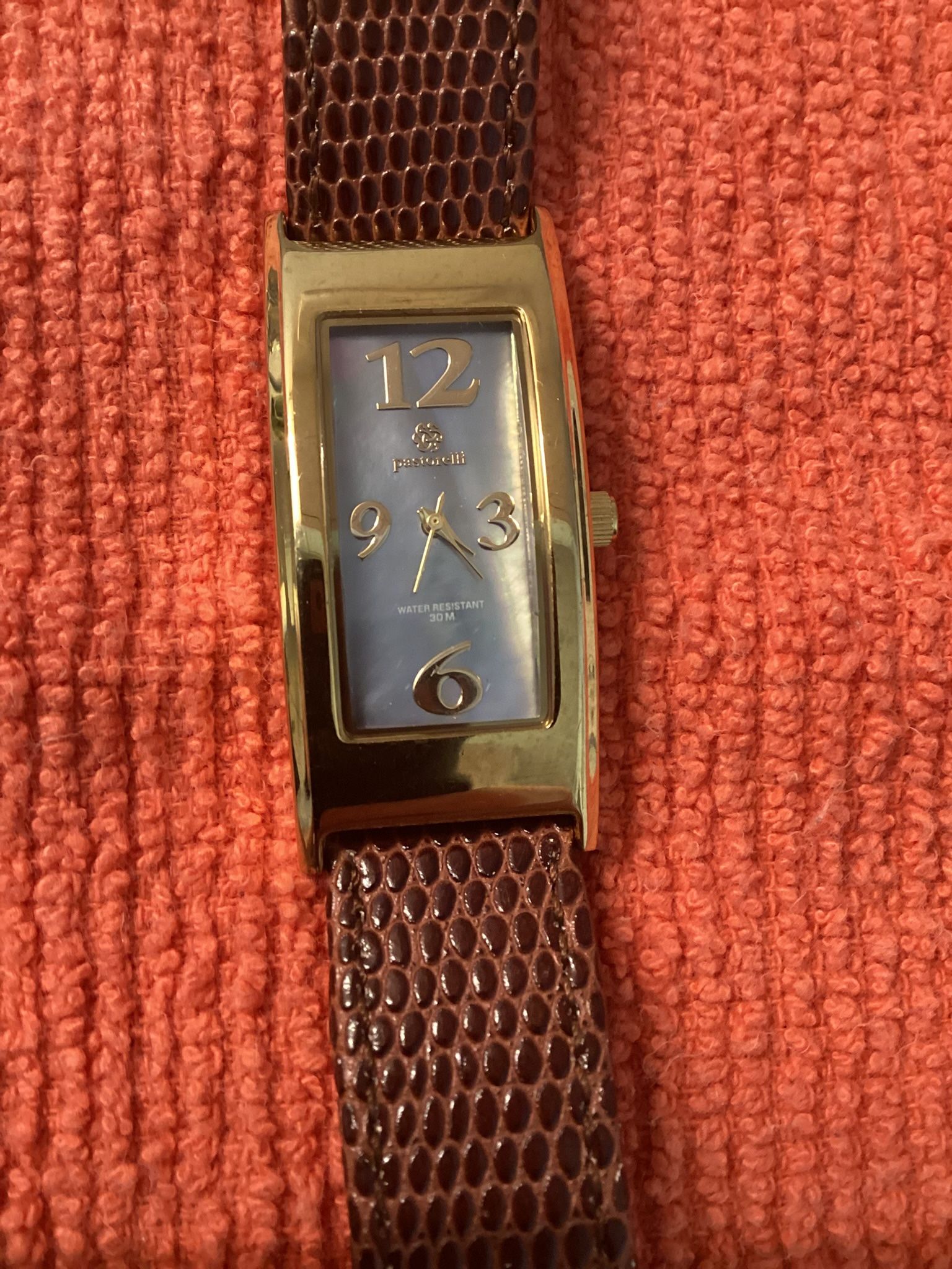 Women’s Pastorelli Watch Brown Leather Band New Battery And Working