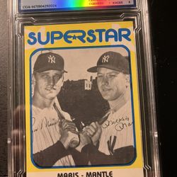 Mantle / Maris 1982 Superstar Card—Graded