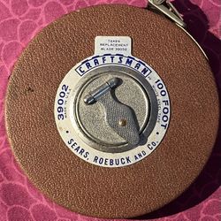 VINTAGE CRAFTSMAN 100 FOOT WHITE STEEL TAPE MEASURE