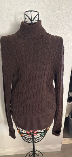 Gap 2005 Brown Cable Knit Turtleneck Sweater