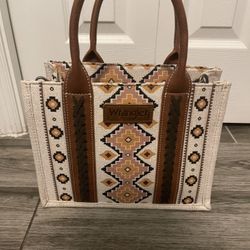 Wrangler Tote Crossbody Aztec Purse Coffee Brown or Blue Southwestern Bag NWT    