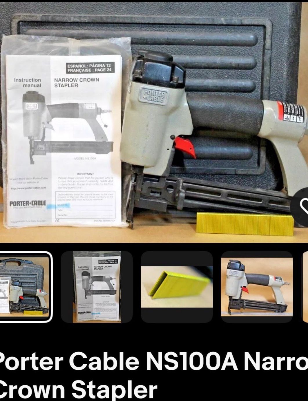 PORTER CABLE NS100A Narrow Crown STAPLER