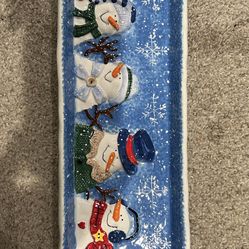 Ceramic Snowman Tray