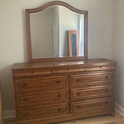 Oak Dresser With Mirror