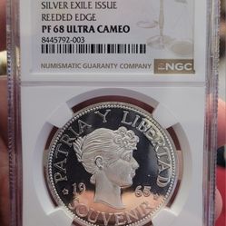 Cuba 1965 Peso Souvenir Silver Reeded Edge Original Alpha 66 Issue