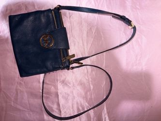 Michael Kors Navy Leather Crossbody Bag
