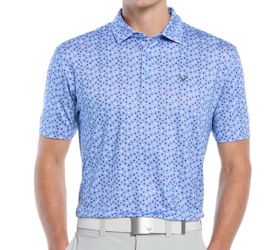 NEW Callaway Men’s Polo Shirt XL  All Over Confetti  Star Print Flag patriotic  NWT