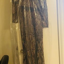 MERMAID DRESS BLACK AND GOLD Glitter