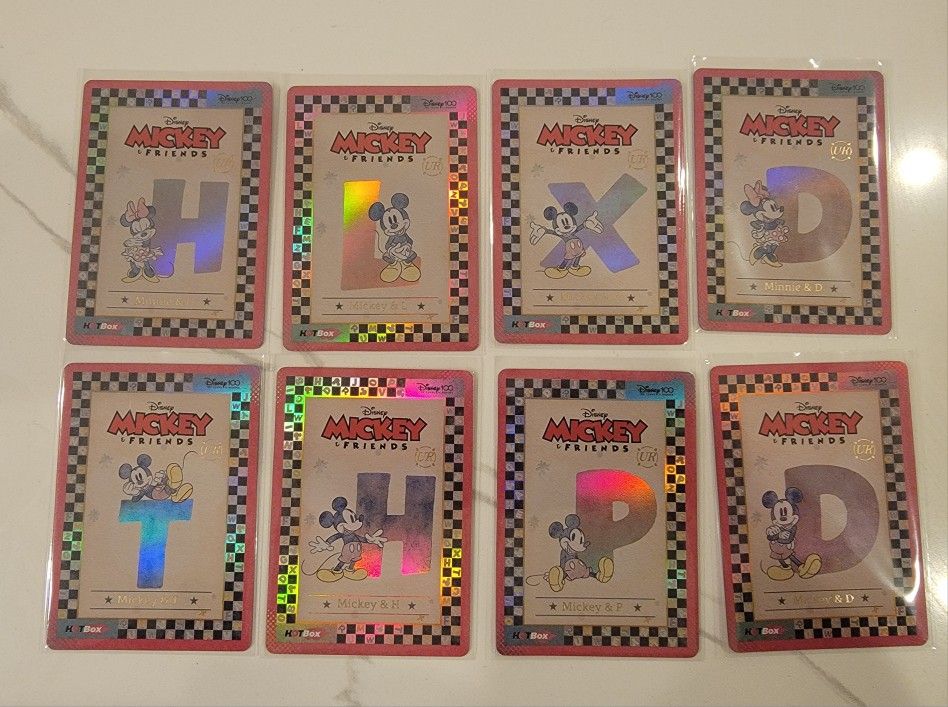 2023 Kakawow Disney 100 Hotbox Mickey & Friends Letters H L X D T H P D - 8x Lot