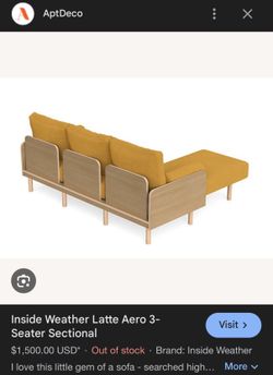 Latte Aero 3-Seater Sectional in Mist