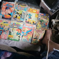 Vintage superman spiderman feature in super girl comic book collection