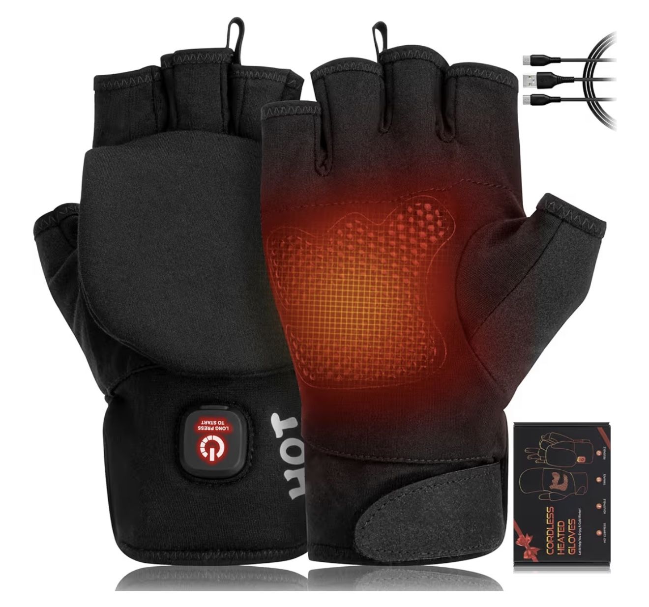 Heated Gloves for Men Women_L size