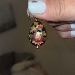 Cloisonne Floral And Butterfly Pendant