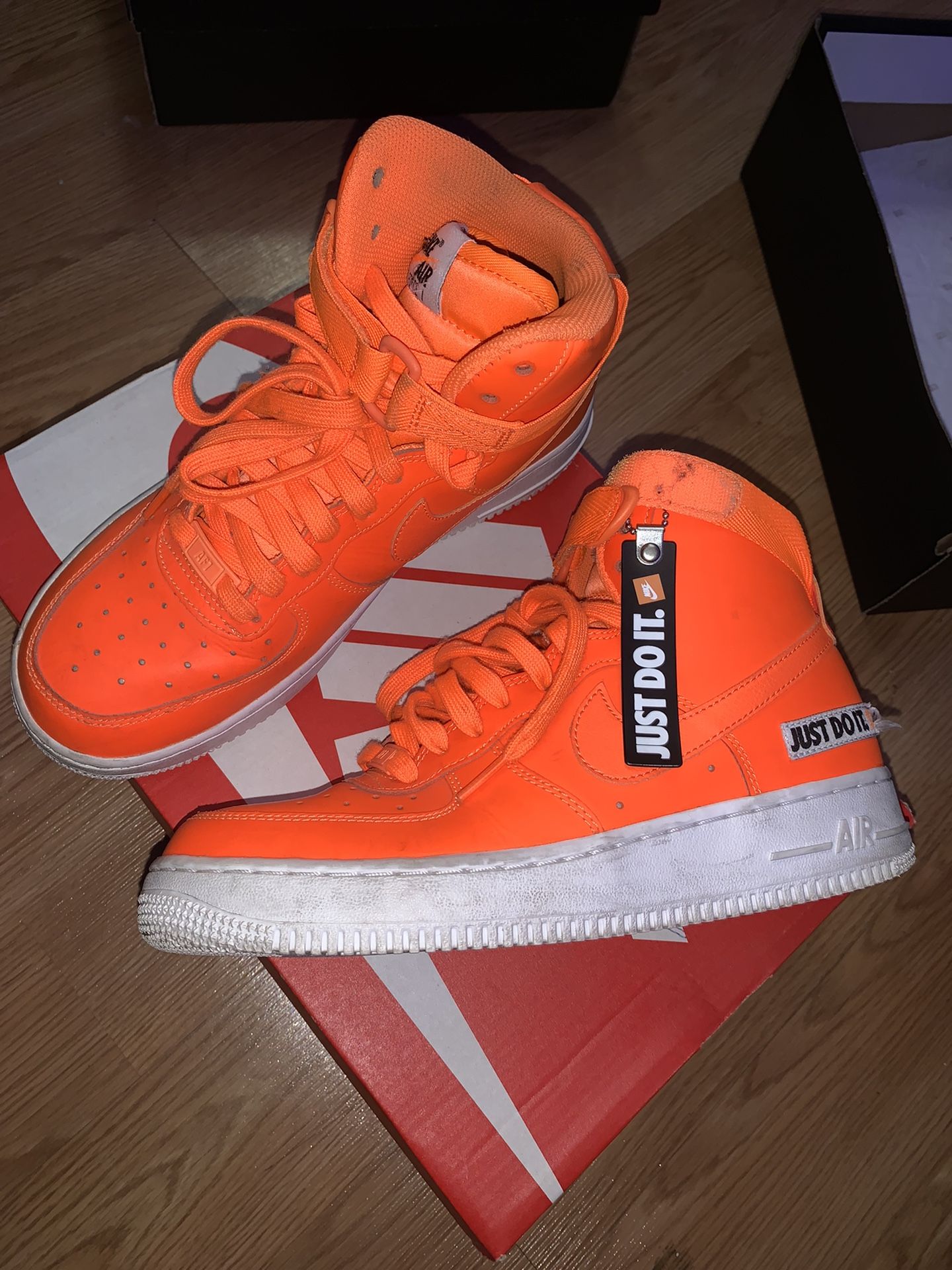 High Top Neon Orange Air Force Nike