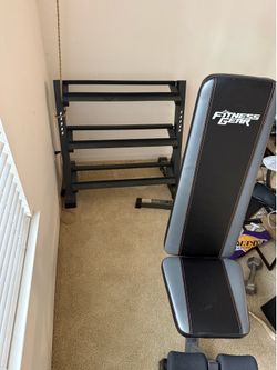 Home Gym Set – Adjustable Bench + Dumbbell Rack